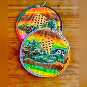 Handmade Farmhouse Colorful Large Oversized Pot Holders